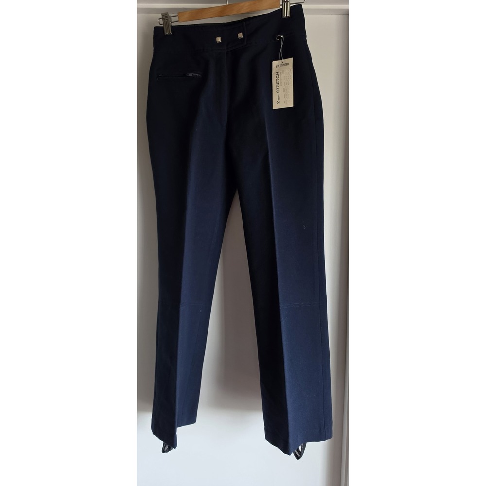 NWT Skitique International Snow Pants Size 2 Navy Wool Blend Straight Stretch